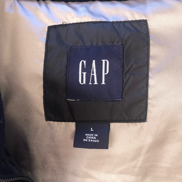 Gap Black Quilted Down Filled Full Zip 5 Pocket Vest Size L - Picture 3 of 14